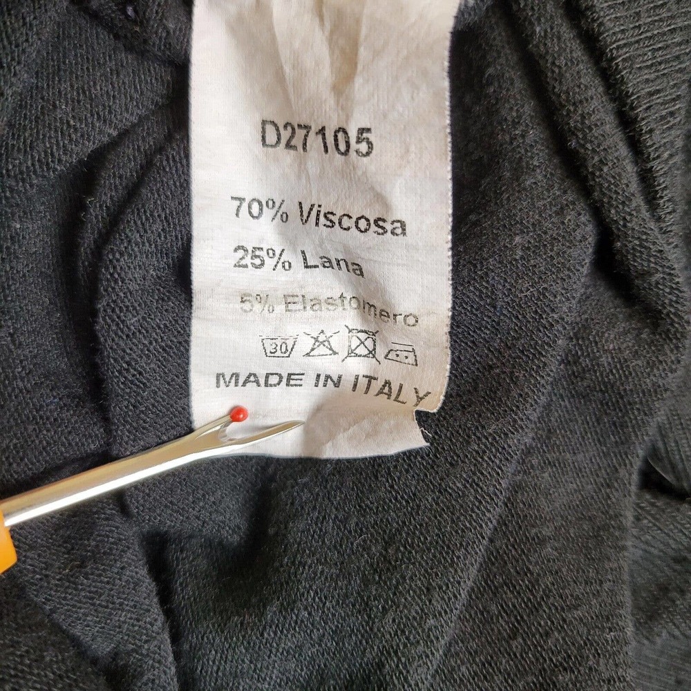 Diktat Mens Knit Viscose Wool Lightweight Sweater Size Large Black Made in Italy - Picture 2 of 9